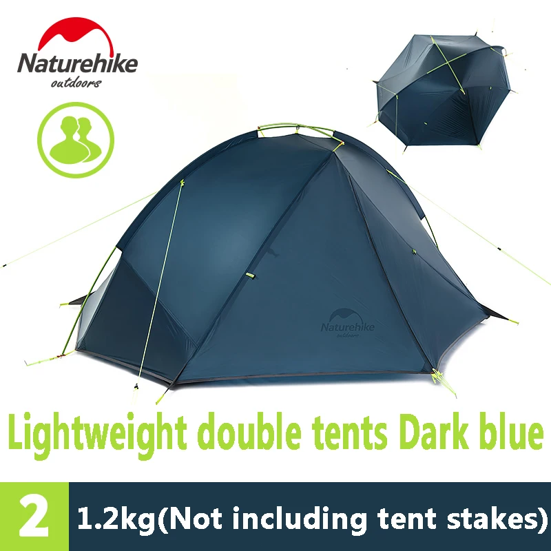 Naturehike 1&2persons silicone Ultralight 3 Season double layer Rainproof Camping Tent aluminum pole easy carry outdoor tent