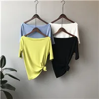 Solid-Slash-Neck-Women-Shirts-Summer-2019-Vintage-Streetwear-Short-Sleeved-Retro-Korean-Style-Fit-Bodycorn