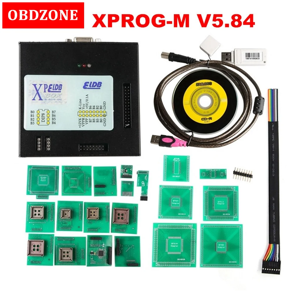 Новейший XPROG-M V5.84 X-PROG M BOX ECU Программатор с USB Dongle Xprog 5 84 металлическая коробка Авто