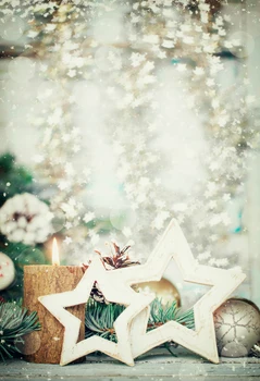 

Photoshoot Background For Photography Christmas White Snow Five-Pointed Star Decor Baby Backdrops fundo fotografico natal