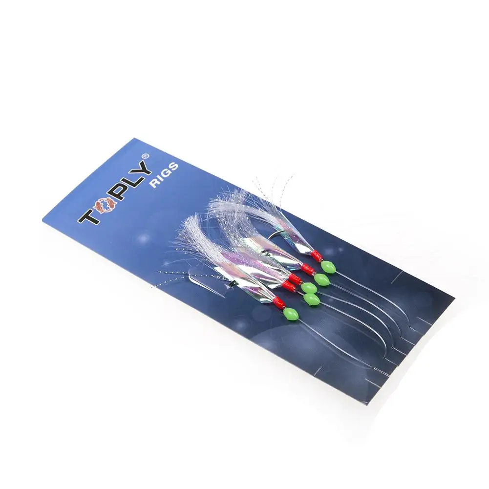 

A set of 5 pieces Sea Fishing Hook Tie Up Crystal Bright Filament Fishing Hook With Inverse Spur