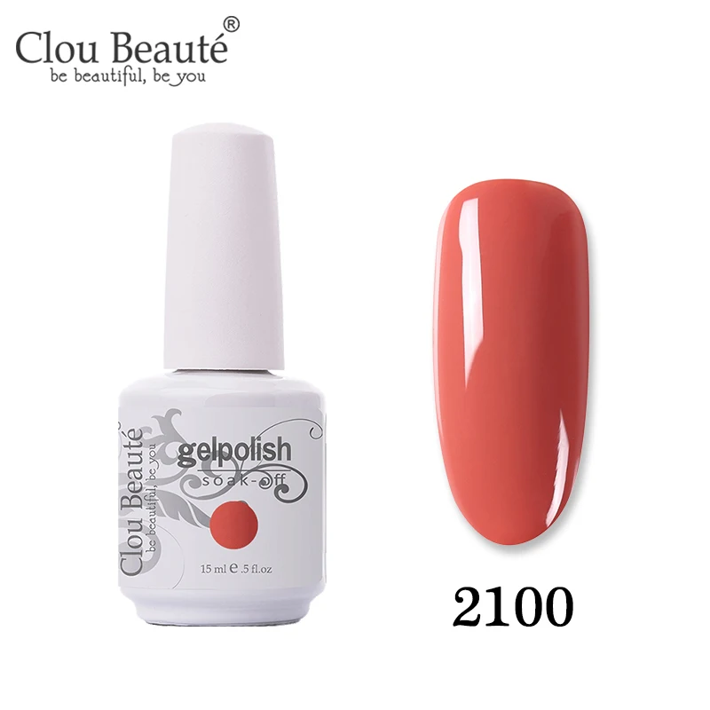 Clou Beaute Блеск Гель-лак набор УФ Vernis Полупостоянный праймер основа и верхнее покрытие УФ гель лак для ногтей Гибридный маникюрный гель для ногтей - Цвет: 2100