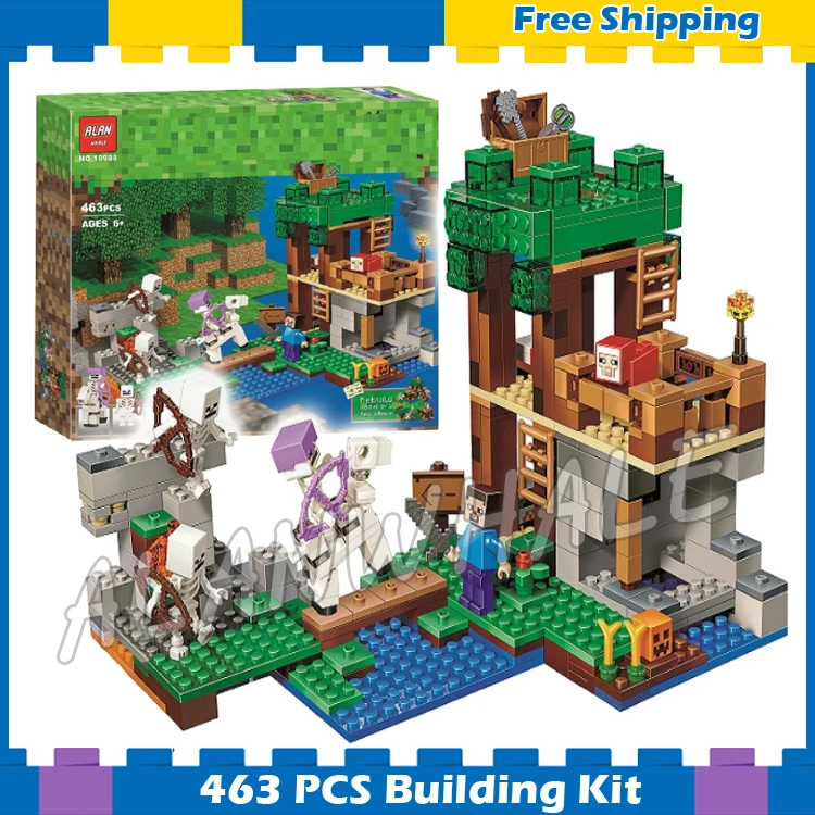 

463pcs My World The Skeleton Attack Shelter Horseman 10989 Model Building Blocks Kid Toy Bricks Compatible with Lego Minecrafted