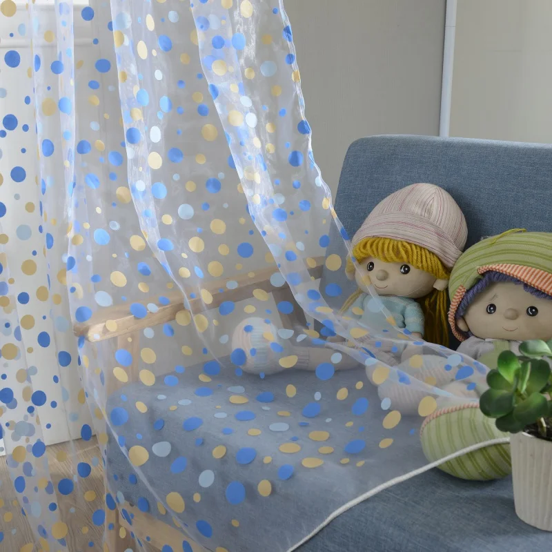 

2018 Creative polka dot Window curtain custom Window screening shalian balcony curtain