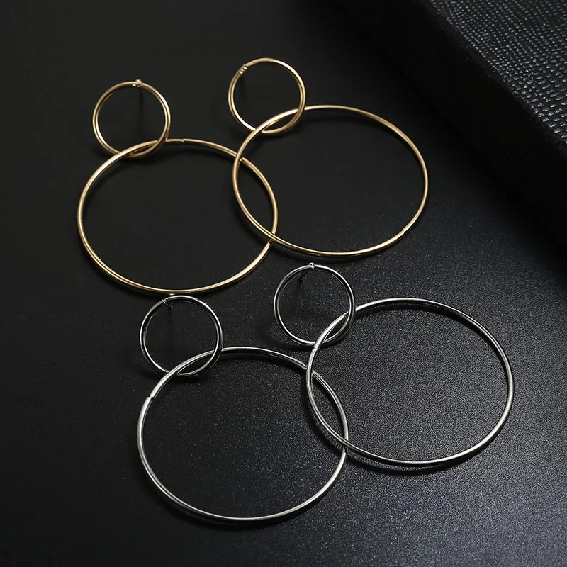 

SexeMara 2019 Women Minimalist Punk Circle Earring Brincos Geometric Bijoux Pendientes Mujer