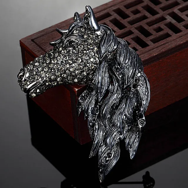 Black Metal Classic Popular Horse Scarf Jewelry Pins Brooches for Women Men Handmade Fashion Hijab Pin Boys Enamel Brooch Hot Black Metal Classic Popular Horse Scarf Jewelry Pins Brooches for Women Men Handmade Fashion Hijab Pin Boys Enamel Brooch Hot