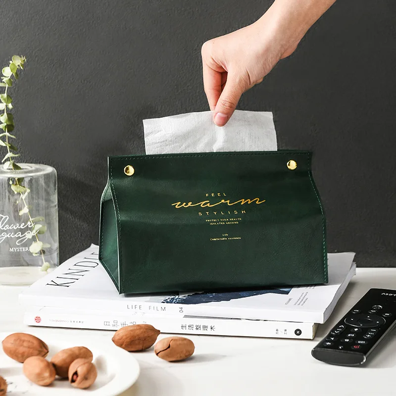 

Mini Leather Tissue Box Storage Box Living Room Home Practical Bathroom Kitchen Tissue Paper Bag Desktop Storage Container