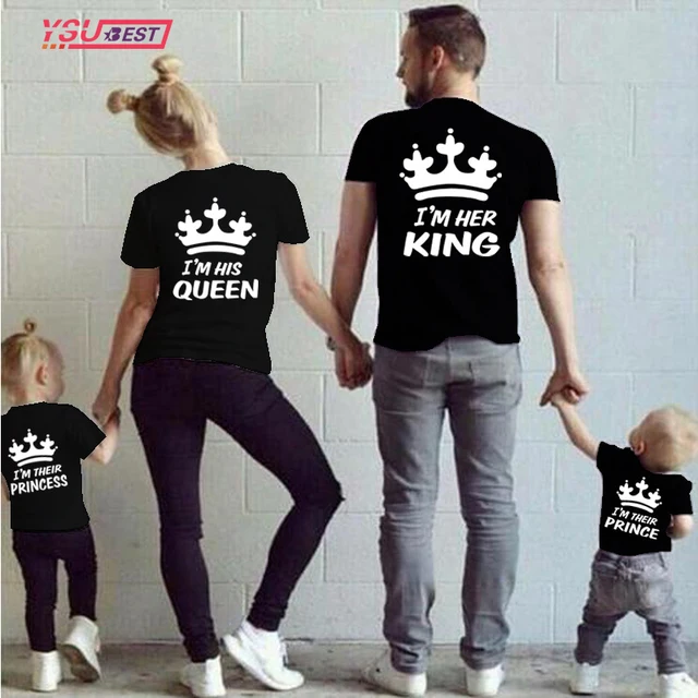Camisetas de manga corta para parejas de King Queen con