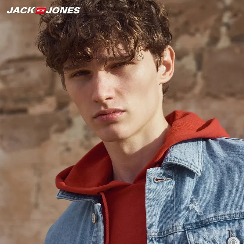 JackJones мужской хлопок средней длины рваные джинсовые пальто Длинная Куртка 219157527