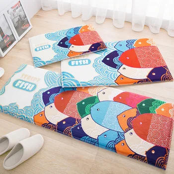 

Cartoon Carpet Fish Printed Carpet Soft Water Absorption Kitchen Rugs Non-slip Entrance Door Mats Alfombras Dormitorio 40x60cm