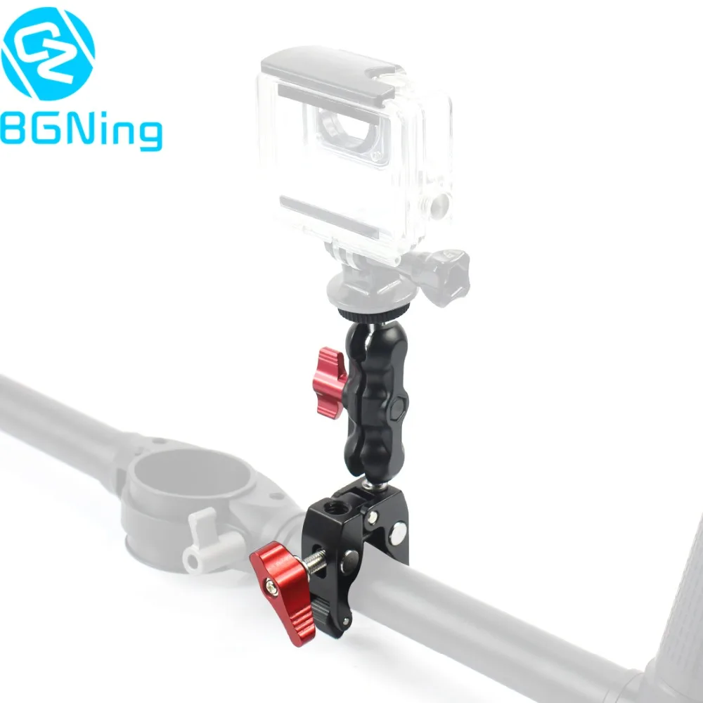 Aluminum DSLR Camera Magic Arm Dual 1/4'' Ball Head Mount Handlebar Super Clamp for Hotshoe Monitor Tripod Rig for Canon Nikon