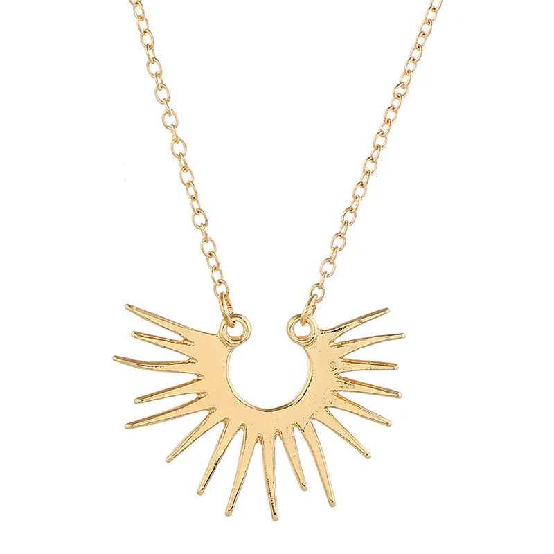 

Shiny Gold Exaggerate Punk Wind Style Pendant Necklace for Women Mother's Day Gifts Wish Card Jewelry Girls Decoration