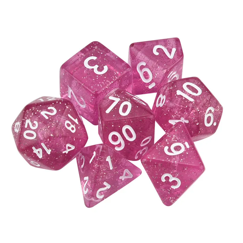 7pcs  Set Multifaceted Dice TRPG Game Dungeons & Dragons Polyhedral D4-D20 Multi Sided Digital Dice 2-2.5cm #2N23 (11)