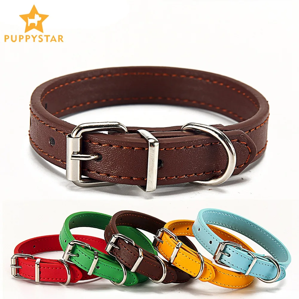 

Dog Collar For Dogs Cats Leather Pet Puppies Cat Collar Breakaway With Bell Kitten Dog-Collar Cat Supplies Products Chihuahua