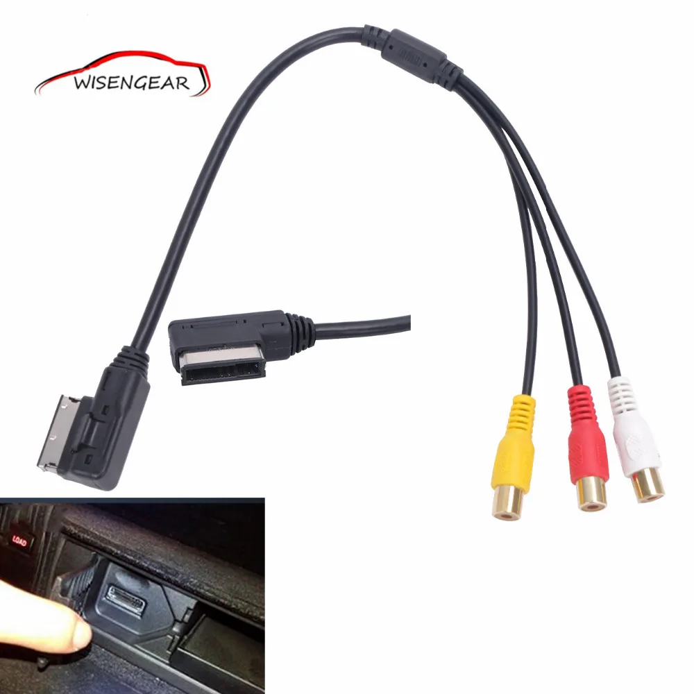AMI MMI RCA 3RCA DVD Video Audio Input AUX Cable Wire For VW For Audi