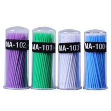 100 шт. прочные Микро одноразовые ватные палочки для наращивания ресниц кисти для макияжа индивидуальные Аппликаторы Инструменты для удаления туши тампоны