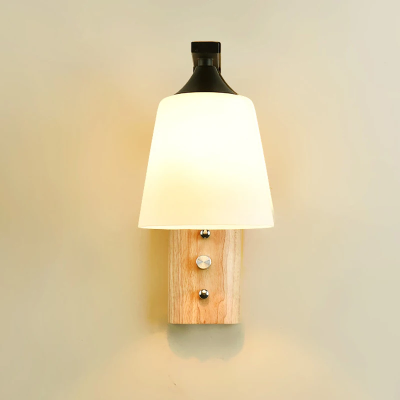 Творческих E27 настенный светильник led спальня прикроватный Nordic дизайна для Гостиного зала, коридор, отель настенная деревянная лампа AC85-265V