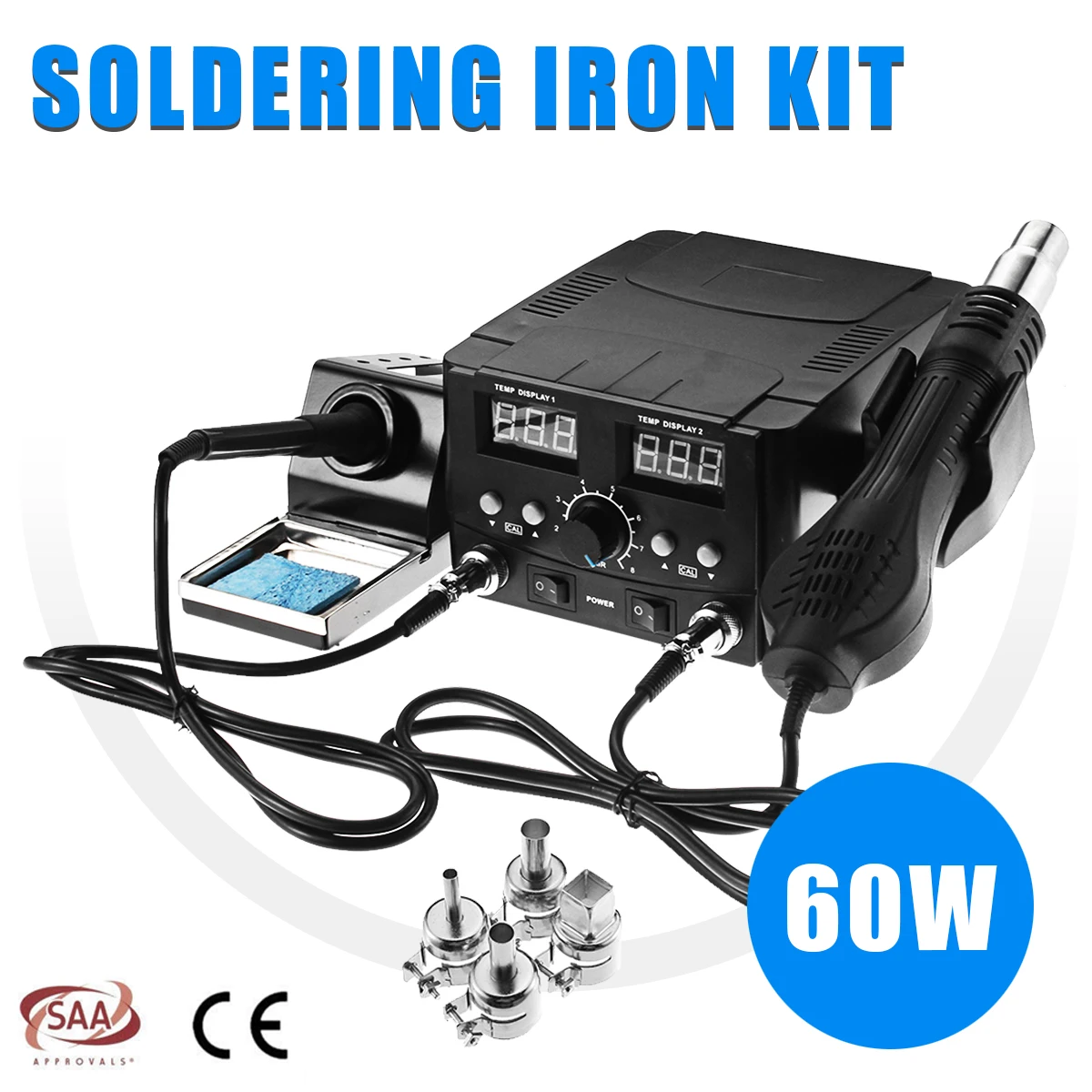 

2 In1 Digital Hot Air Rework Soldering Station Soldering Iron Solder Rework Station SMD Desoldering Electric Welding Iron Tools