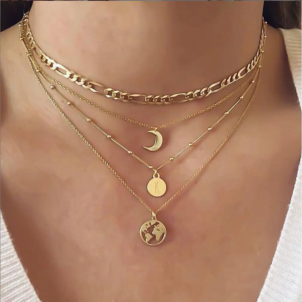 

Multi-Layers Sequin Style Necklaces for Women Girl Simple Design Necklace Jewelry Daily Wear Necklace Female Jewelry