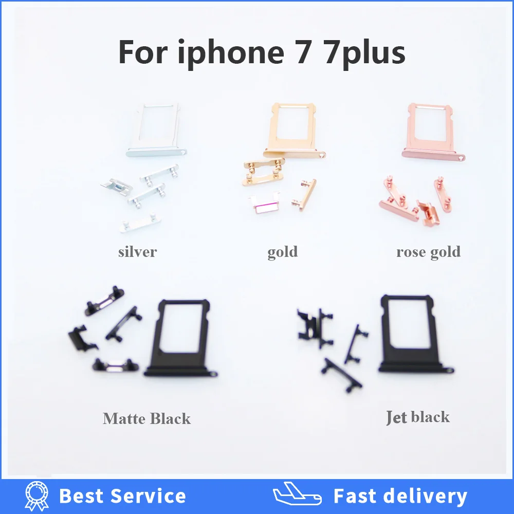 

Full set Switch Power Volume Mute Button Key Side Button For iPhone 7 7Plus 7p Full Set Repair parts Replacement for apple phone