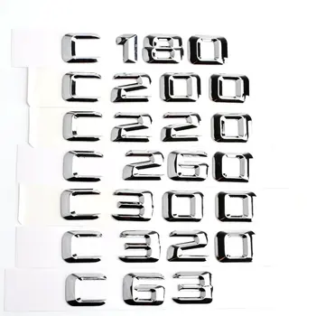 

3D Sticker Car Badge Car Trunk Emblem Chrome Letters For Mercedes Benz W203 W204 W205 C180 C200 C220 C260 C300 C320 C350 4MATIC