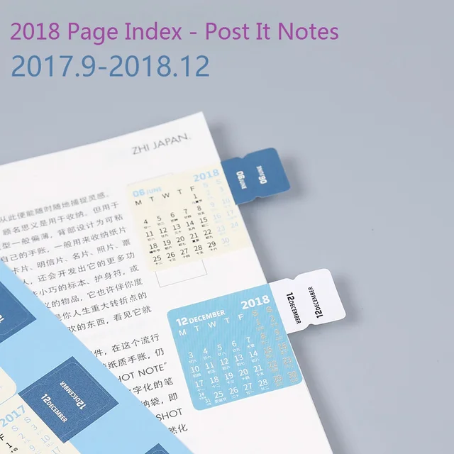 2017 2018 year calendar diy accessory sticky notes planner stickers