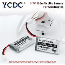 YCDC Li-Po аккумулятор 3,7 V 380, 500, 600, 850, 1200 mAh для Hubsan Дрон с перезаряжаемым аккумулятором батареи для камеры квадрокоптера игрушечный самолет