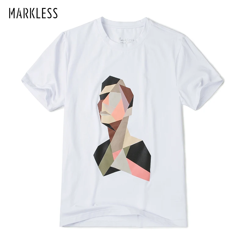 Markless Белый С Коротким рукавом Футболки Мужские Майка Самме Новая Мода Хлопок Тис