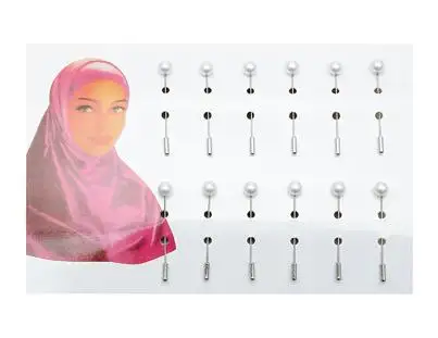 Булавка для женщин защитный шарф булавка с булавкой крышка Новинка для хиджаба булавки 12 шт. мусульманские броши для хиджаба женские броши s - Окраска металла: Родиевое покрытие