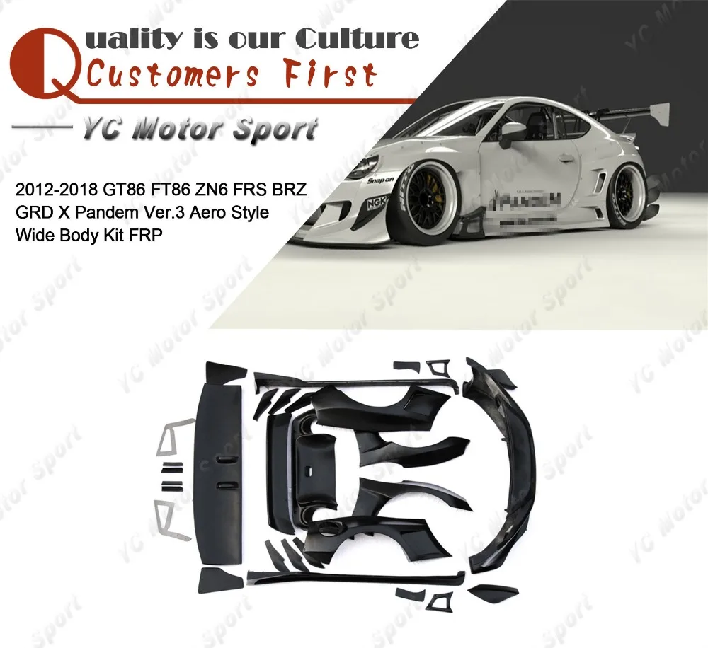 

FRP Fiber Glass PD Ver.3 Aero Style Body Kit Fit For 2012-2018 GT86 FT86 ZN6 FRS BRZ Bumper Lip Fender Diffuser Spoiler Wing