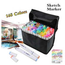 Белая художественная маркерная ручка для эскизов, двойная ручка для художника, мягкий наконечник, 168 цветов, Набор для творчества, профессиональный