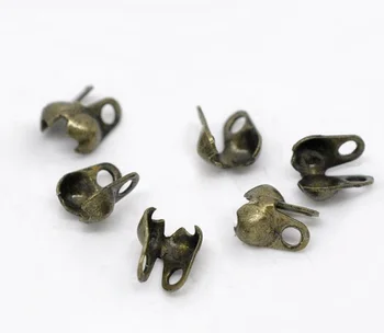 

Copper Calottes End Crimps Beads Ball Chain Antique Bronze 4mm( 1/8") x 3.5mm( 1/8"), 100 PCs new