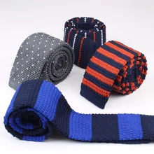 Мужской британский стиль Вязаный Галстук Тощий Вязаный Галстук Узкий Тонкий горошек Gravatas Классический Галстук Пряжа, пленочная нить дизайнеров