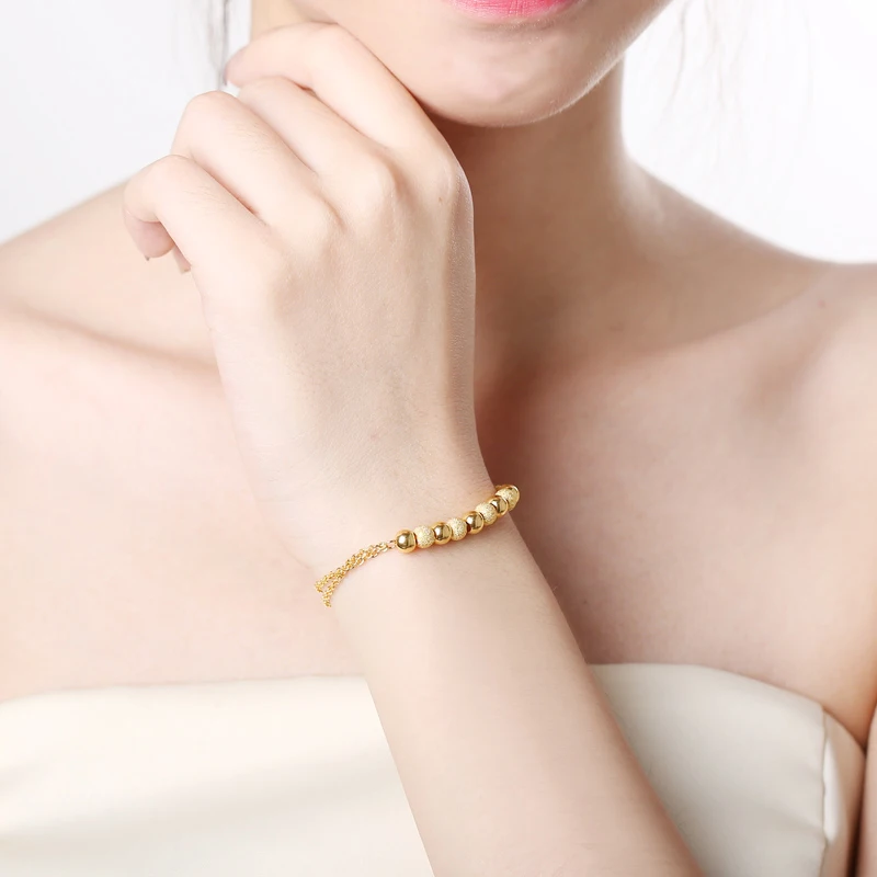 XXX BBB 24k золотой браслет чистый желтый подлинный AU999 браслет хорошее свадебное обручальное ювелирное изделие женские бусы цепочка Новинка Лидер продаж