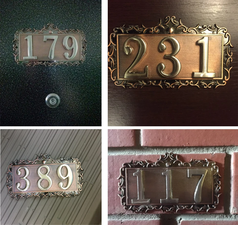 3 цифры европейский стиль дом номер высококачественный 3D числовые карточки номера на ворота отель Вилла квартира двери покрытие таблички знаки