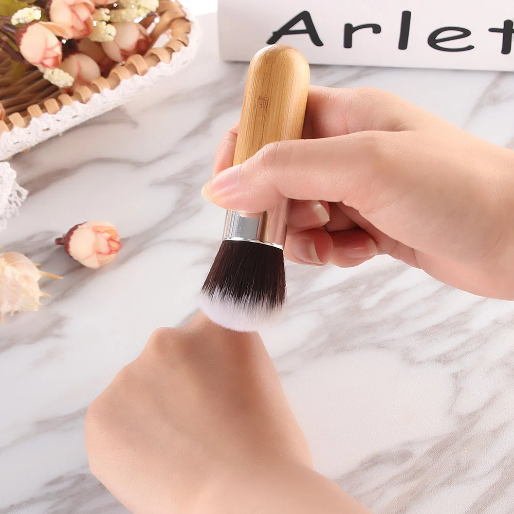 1PC Pro Flat Top Makeup Brushes Salon Cosmetic Liquid Foundation Finishing Buffer Powder Blush