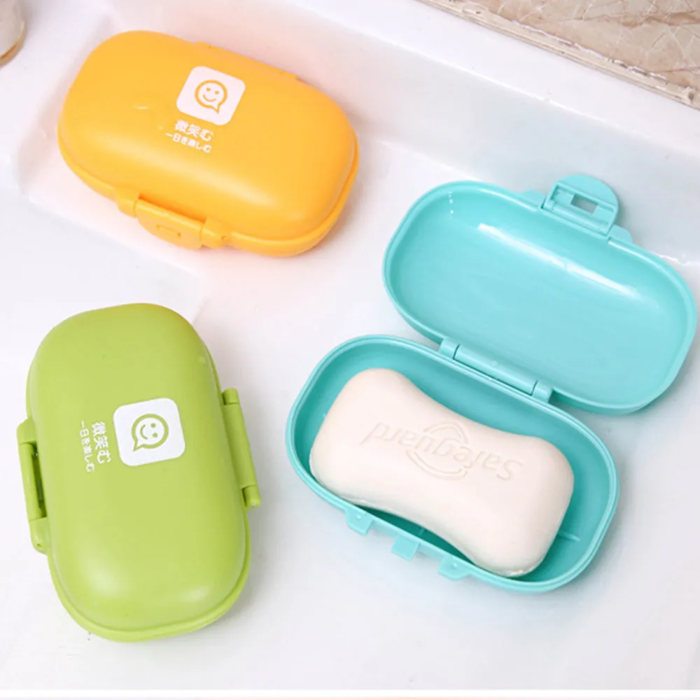 Soap Dish With Lid Buckle Lock Plastic Soaps Holder Case Portable Plate ...