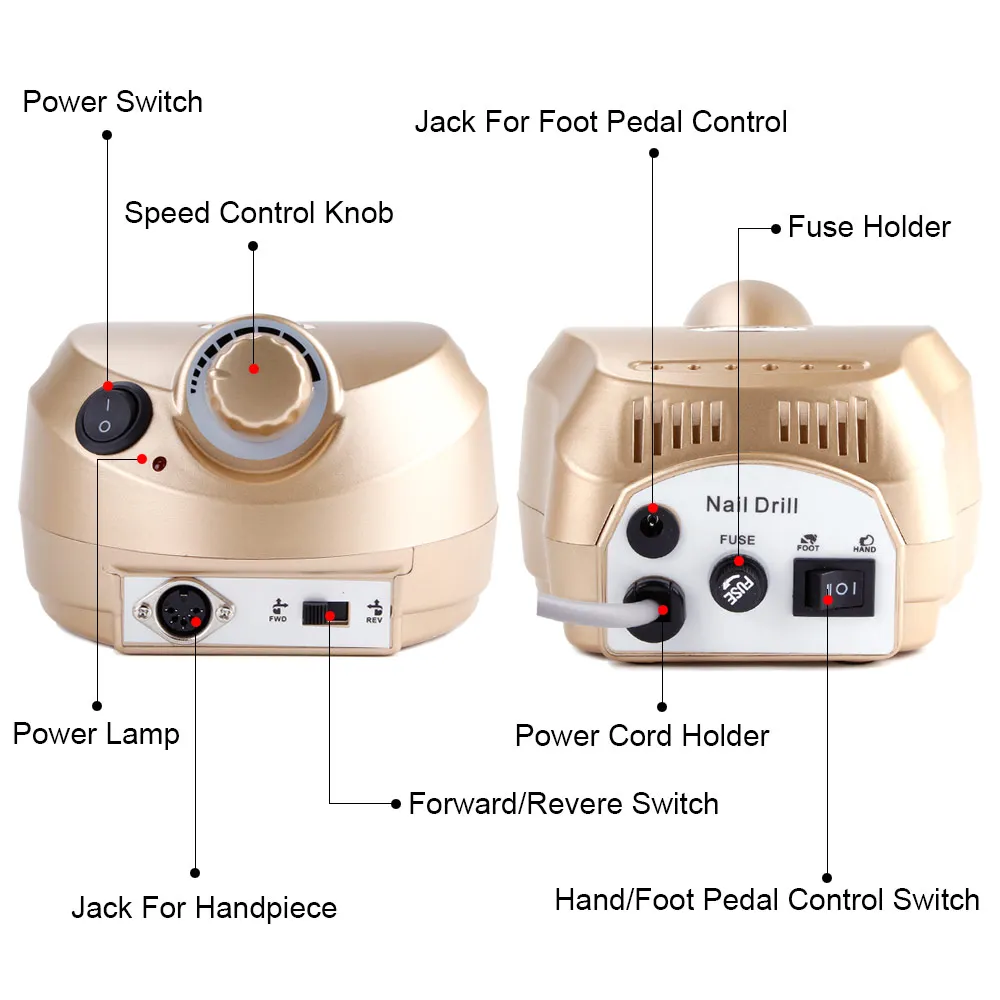 Электрический Фрезер для ногтей, фрезер для ногтей, пилочка для ногтей, Гель-лак для снятия лака, 35000 об/мин, маникюрный станок, оборудование для педикюра, инструменты