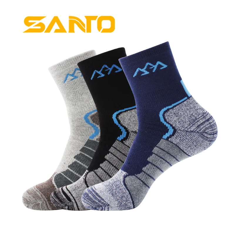 

3Pairs/lot 2018 Thick Coolmax Socks Men's Quick-drying Warm Thermal Socks Patchwork Breathable Casual Socks Meias Masculinas