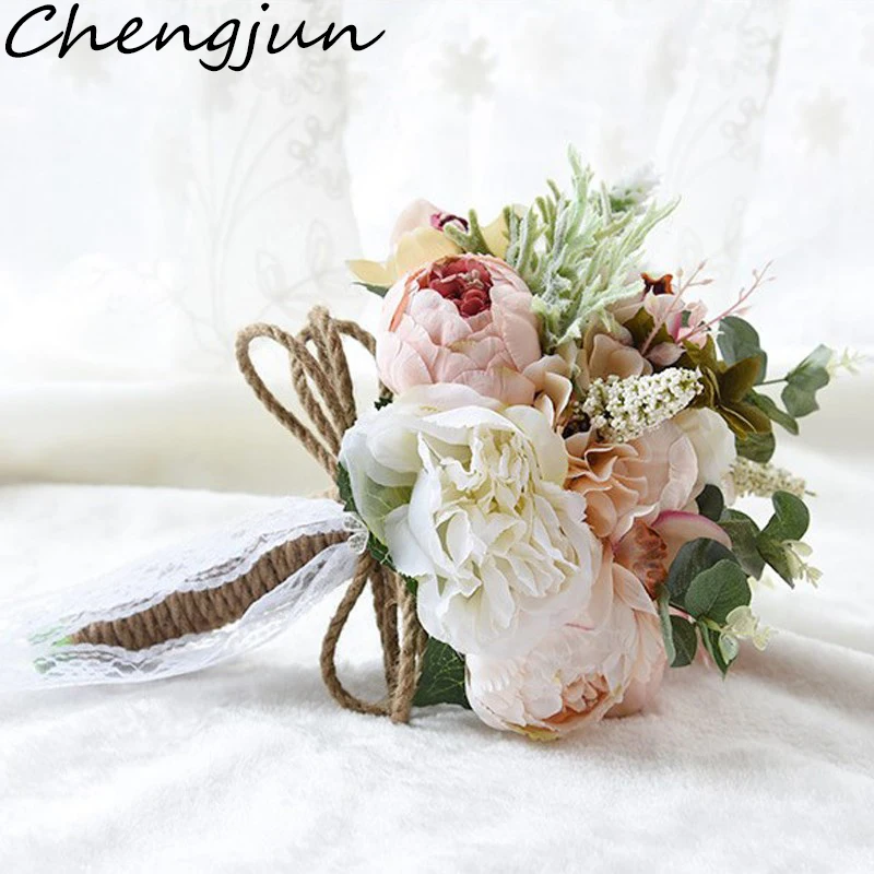 

Chengjun New Style Custom Handmade Silk Floral Flower Wedding Accessories Bridal Bouquet