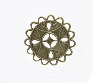 

Free shipping 200pcs 37mm Bronze Tone Filigree Flower Wraps Jewelry Findings Connectors\ Embellishments Findings