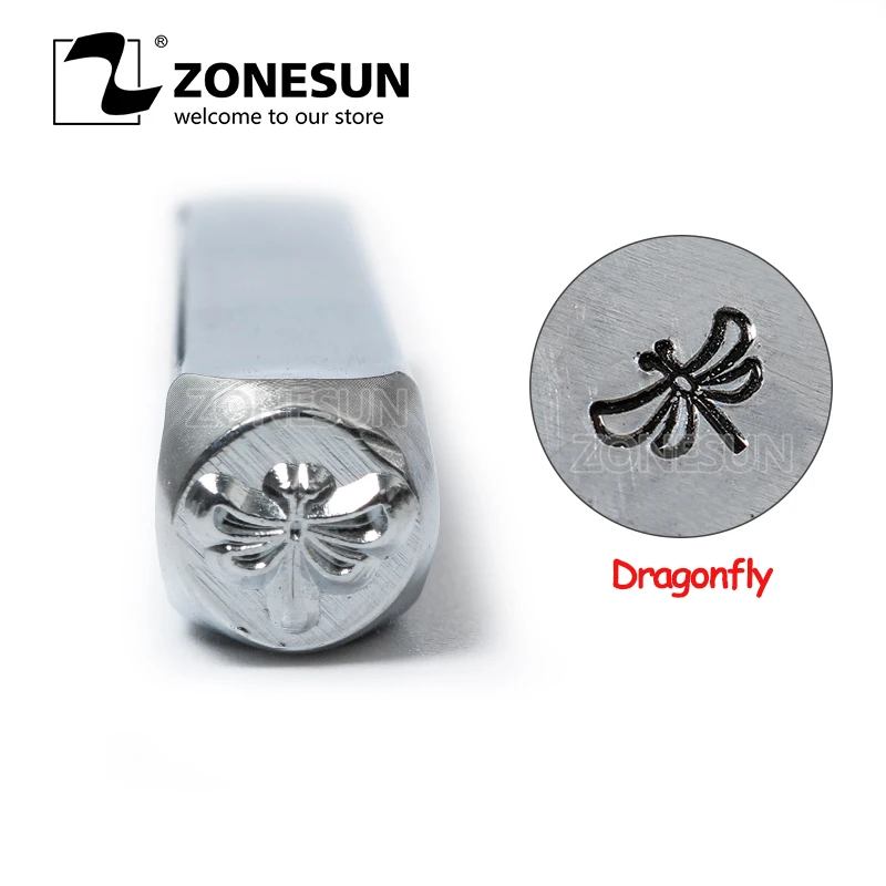 Ювелирные изделия ZONESUN со стрекозой штамповка металлический алфавит значок