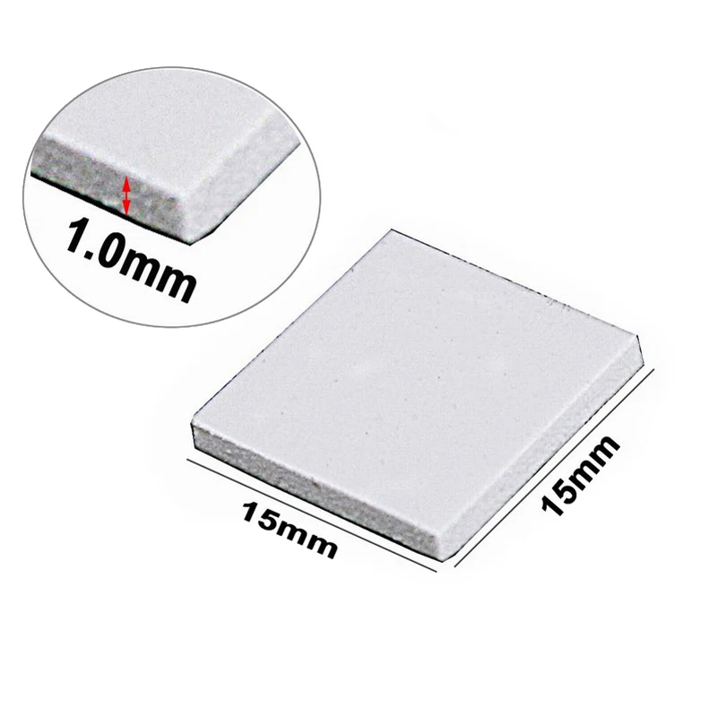 200pcs/set 15X15x1MM Silicone Conduction Thermal Paste Compounds Pad