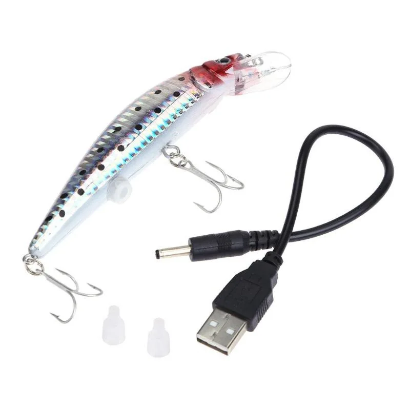1 Chiếc USB Sạc Đèn LED Nhấp Nháy Mồi Câu Cá Mồi Điện Cuộc Sống Giống Như Rung Mồi Câu Cá|Mồi Câu| - AliExpress