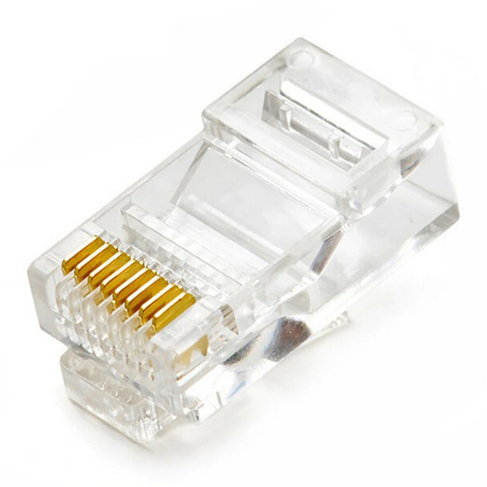 1000pcs/lot Gold Plating RJ45 LAN Adapter RJ 45 Network Plug Cat5 Cat5e