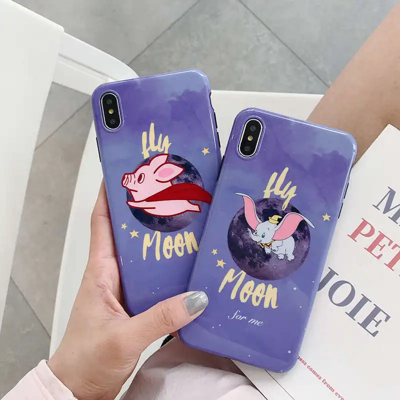 

Cartoon Dumbo elephant moon soft case for huawei P20 Lite Mate 9 10 20 Pro Nova 4 3 3i 2S P10 Plus Mate 20 Lite silicone Cover