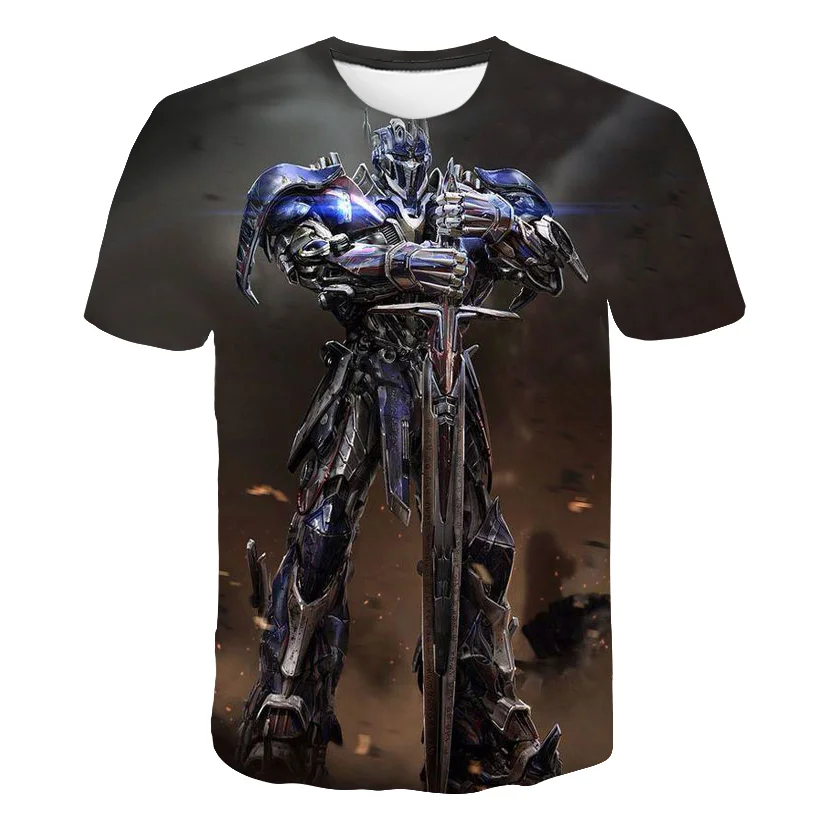 

New Fashion Men Women Sweatshirt 3D Print Movie Transformers The Last Knight Short Sleeve T-Shirt Casual