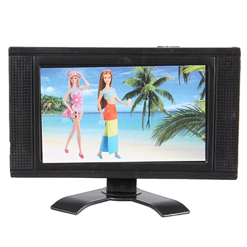 Mini Flat Screen LCD TV Child Play for Barbie Doll Dollhouse Miniature Furniture Mini Flat Screen LCD TV Child Play for Barbie Doll Dollhouse Miniature Furniture