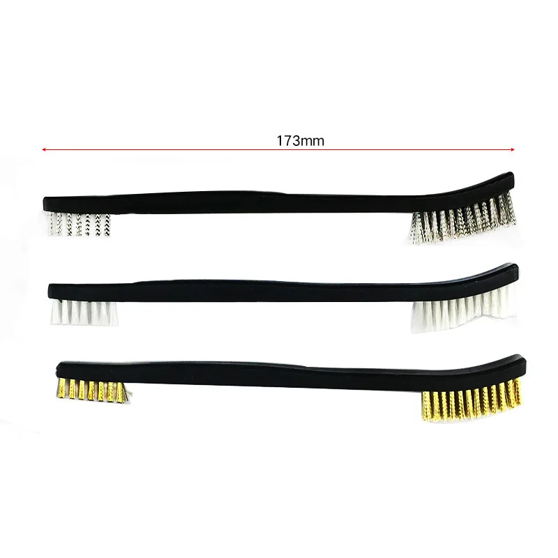 

3pcs Nylon Polishing Detail Metal Rust Brush Bottle Cleaner Mini Steel Wire Brush Set Brass Cleaning Cleaning Dish Brush