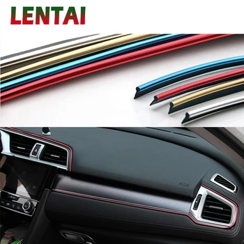 

LENTAI For Peugeot 206 307 407 308 207 508 3008 2017 208 2008 Jaguar Chery 5m Car Interior Decorative Thread Stickers Trim Strip
